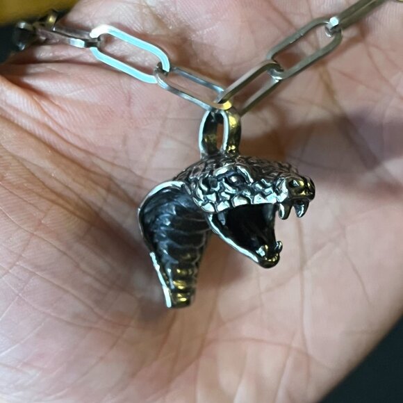 Cobra Stainless Steel Necklace - Picture 1 of 3